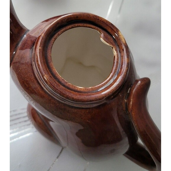 Vintage China Brown Cat Porcelain Tea‎ Pot w/ Lid Unique Whimsical - Picture 8 of 9